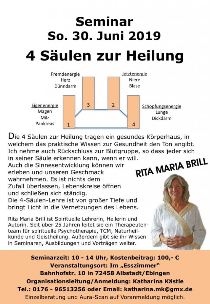 4 Säulen zur Heilung Seminar mit Rita Maria 3